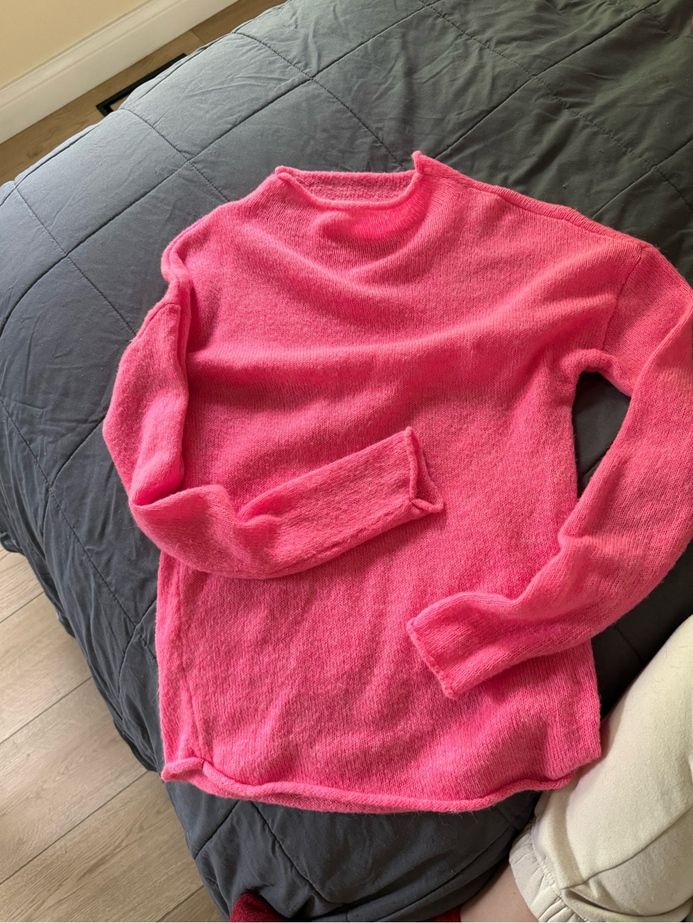 Zara Bright Pink Crewneck Sweater